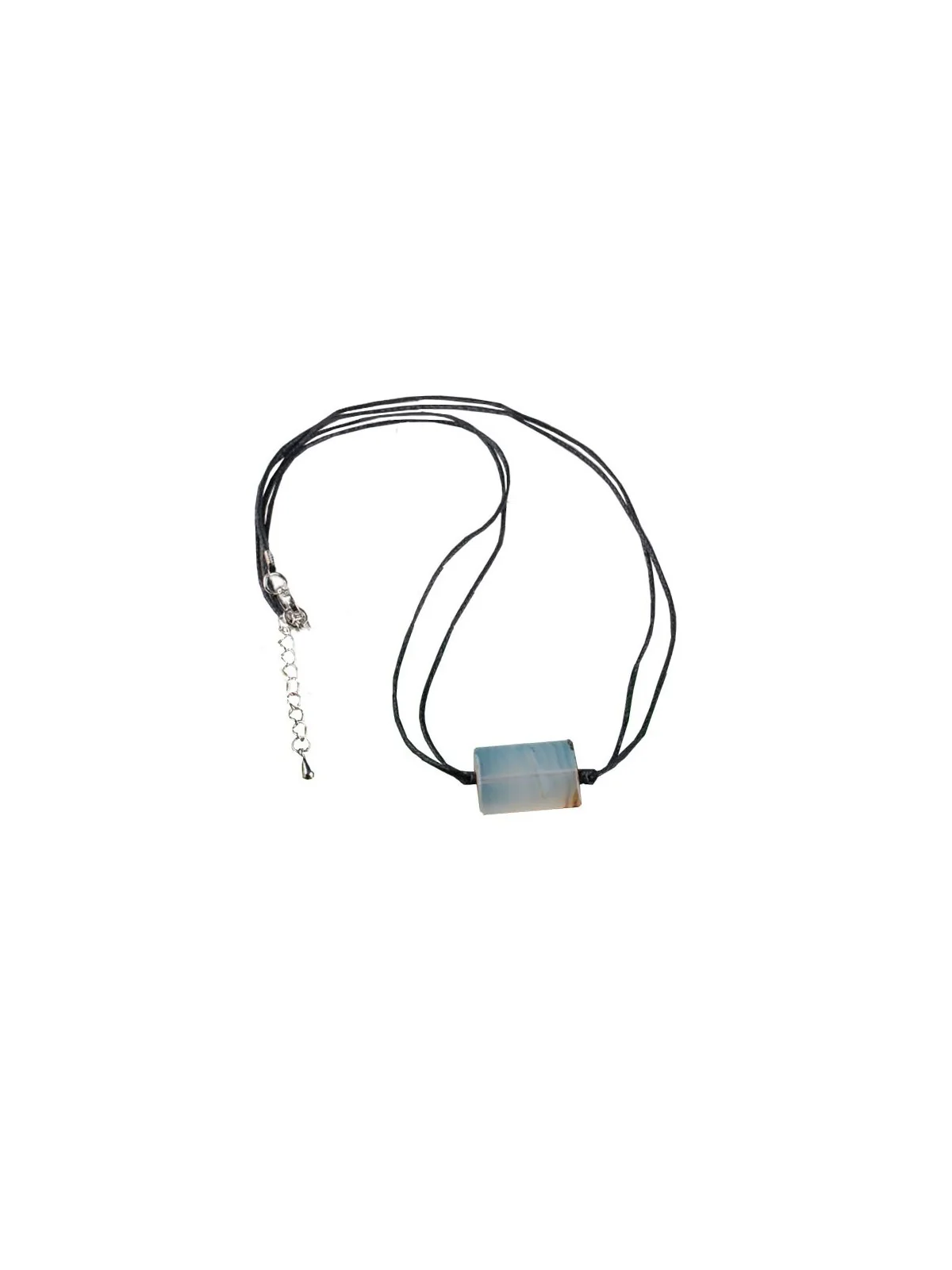 collar con colgante agata gris
