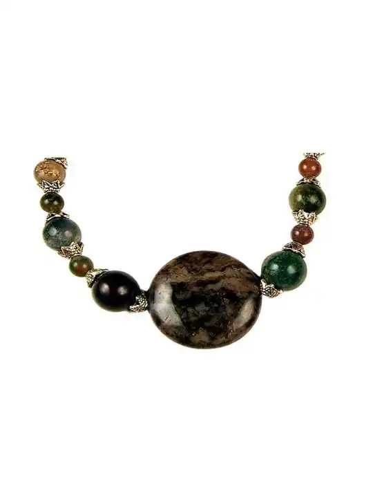 collar con piedras naturales agatas de la india