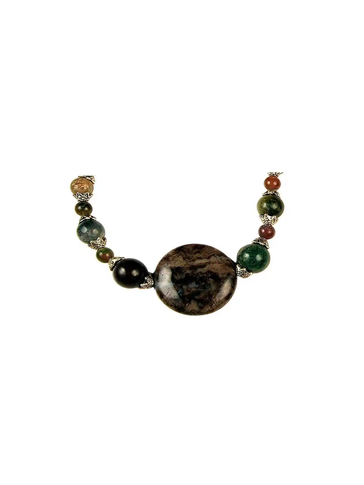 collar con piedras naturales agatas de la india
