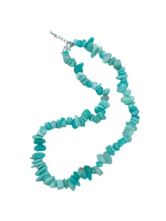 collar gargantilla con chips aguamarinas verdes