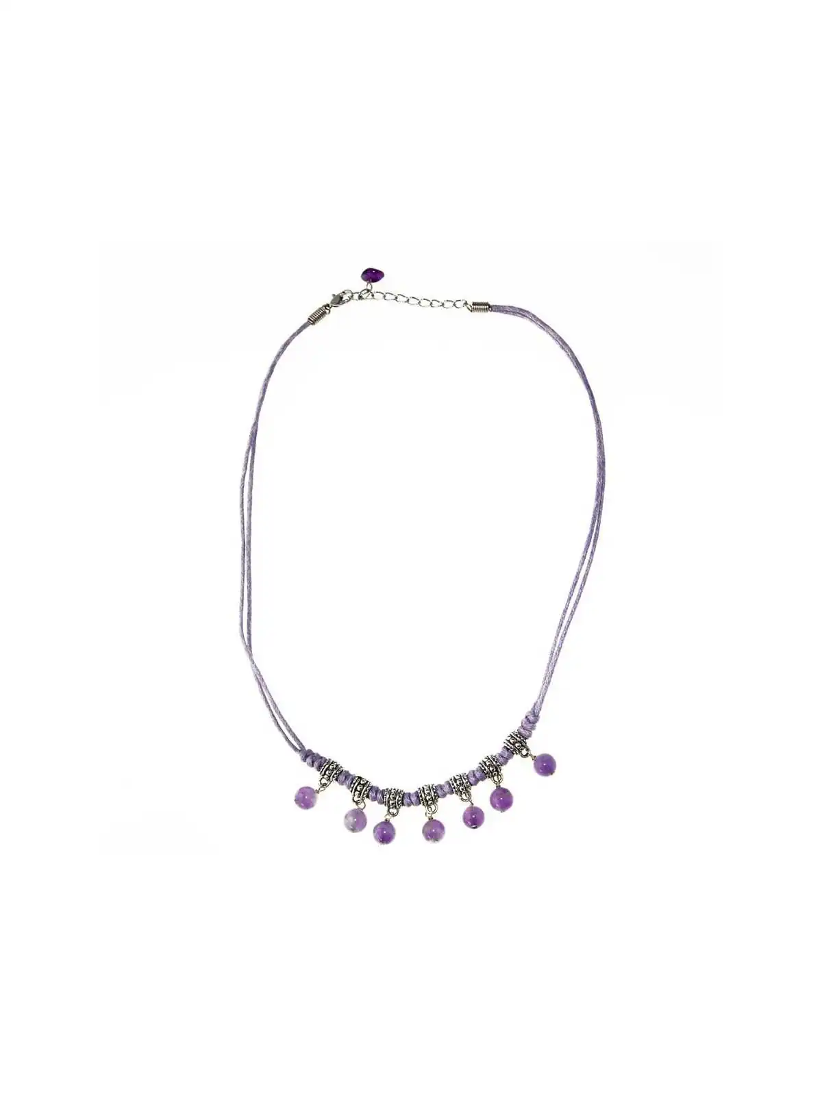 Collar con colgantes de pequeñas amatistas naturales