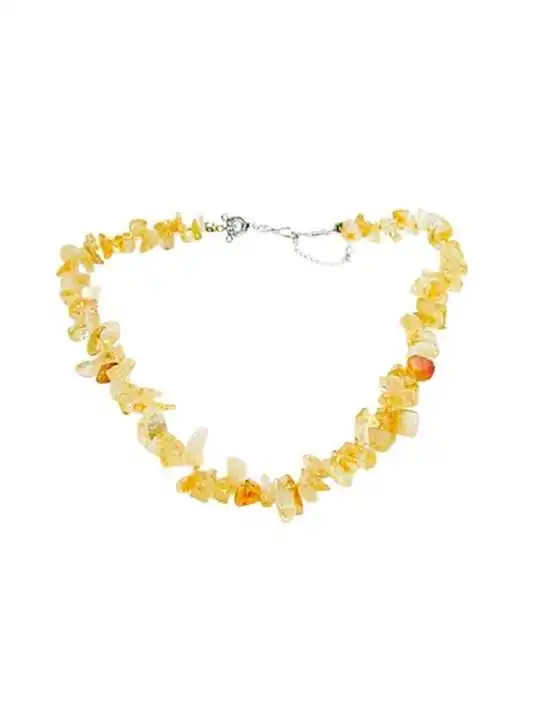 collar gargantilla con chips citrino naturales