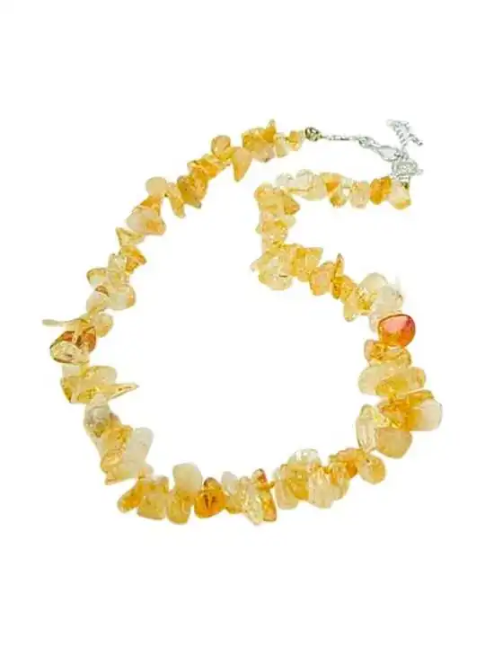 gargantilla con chips de piedras semipreciosas citrinos