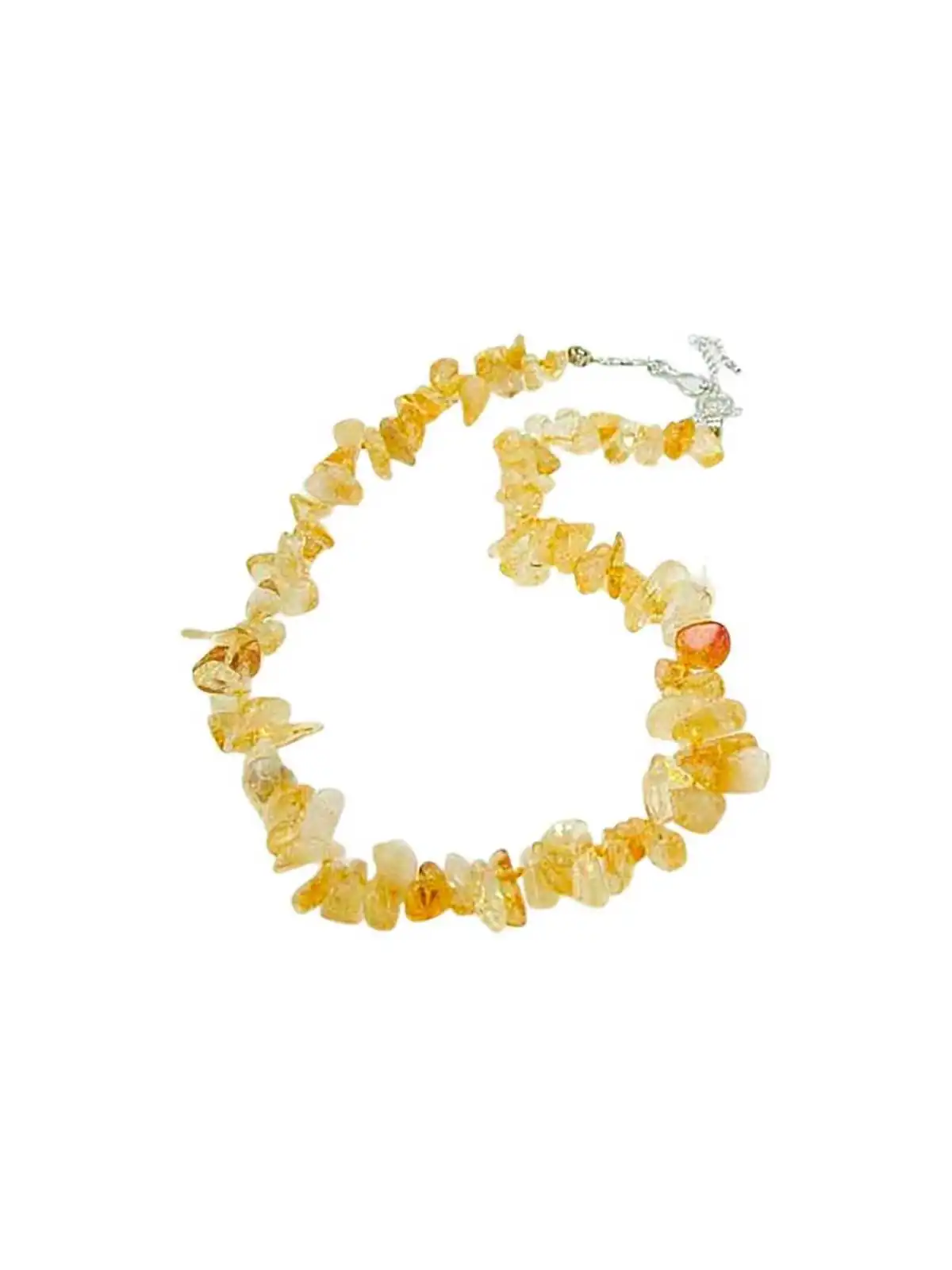 gargantilla con chips de piedras semipreciosas citrinos