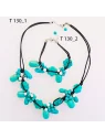 conjunto de collar y pulsera con howlitas azules y blancas