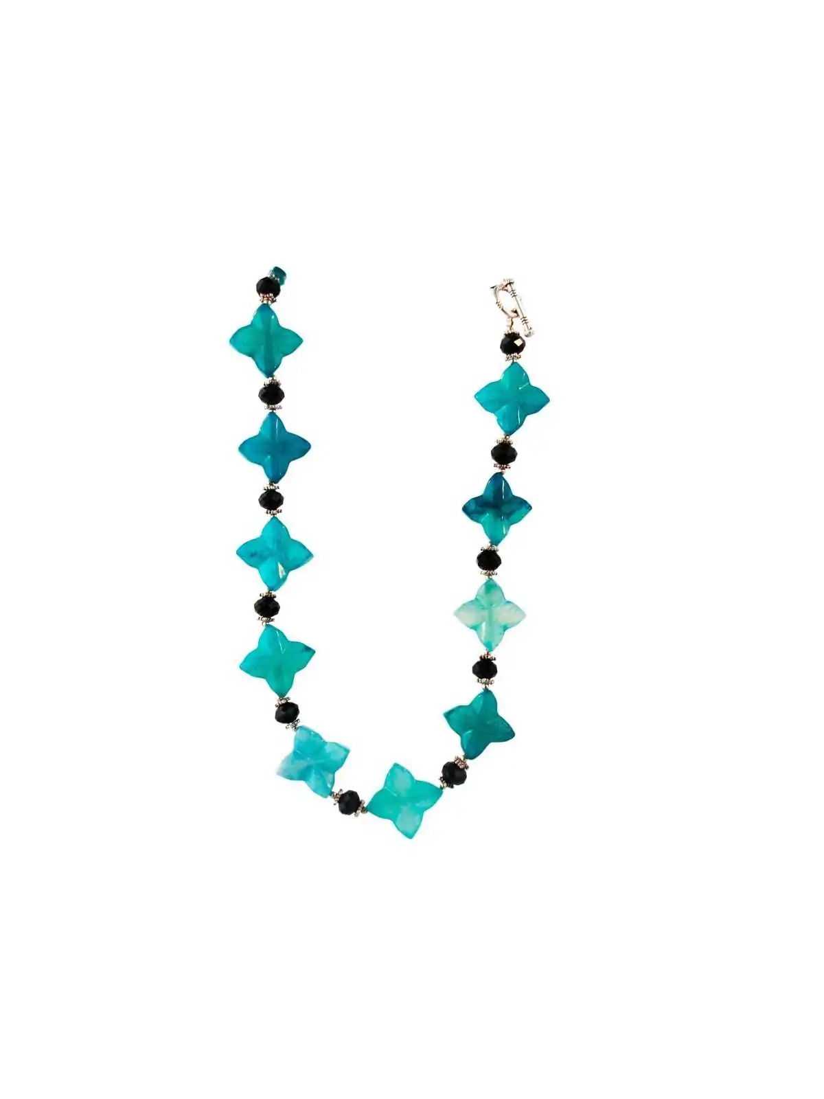 collar con jade azul en forma de estrella 