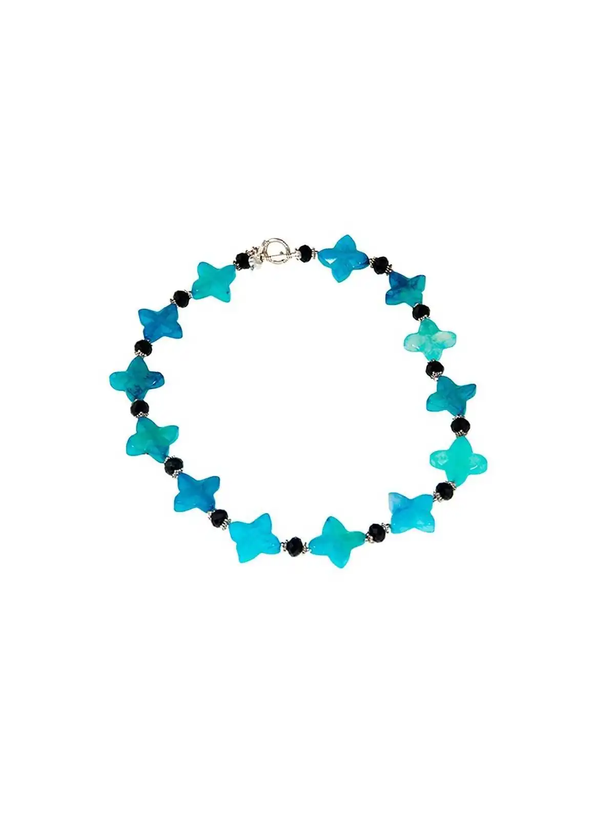 gargantilla estrellas de jade azul 