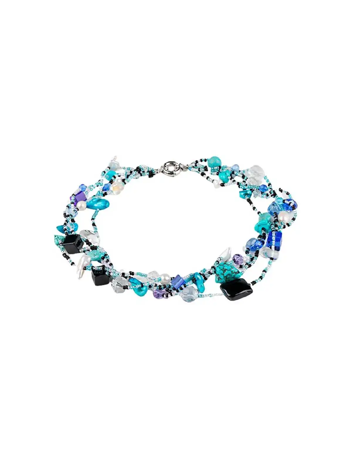 collar de varias hileras de cristales checos
