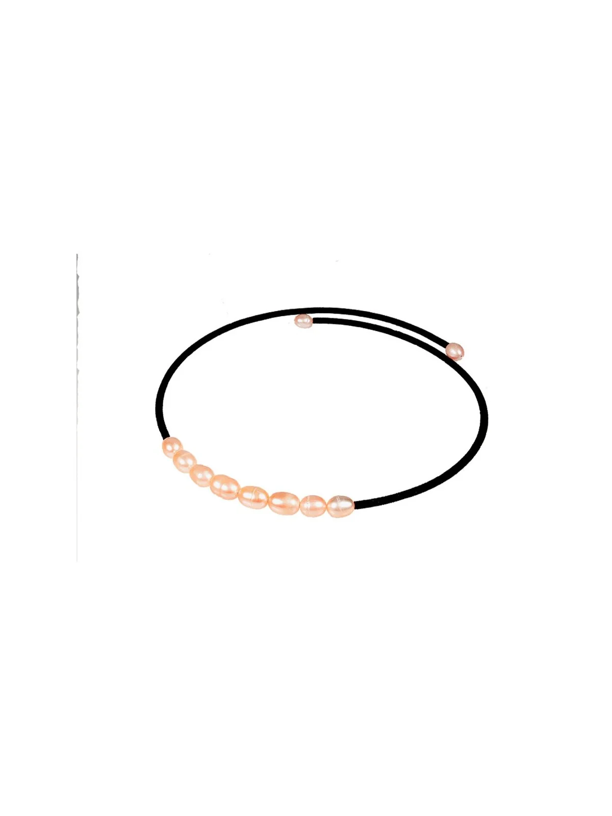 collar de terciopelo con perlas rosas