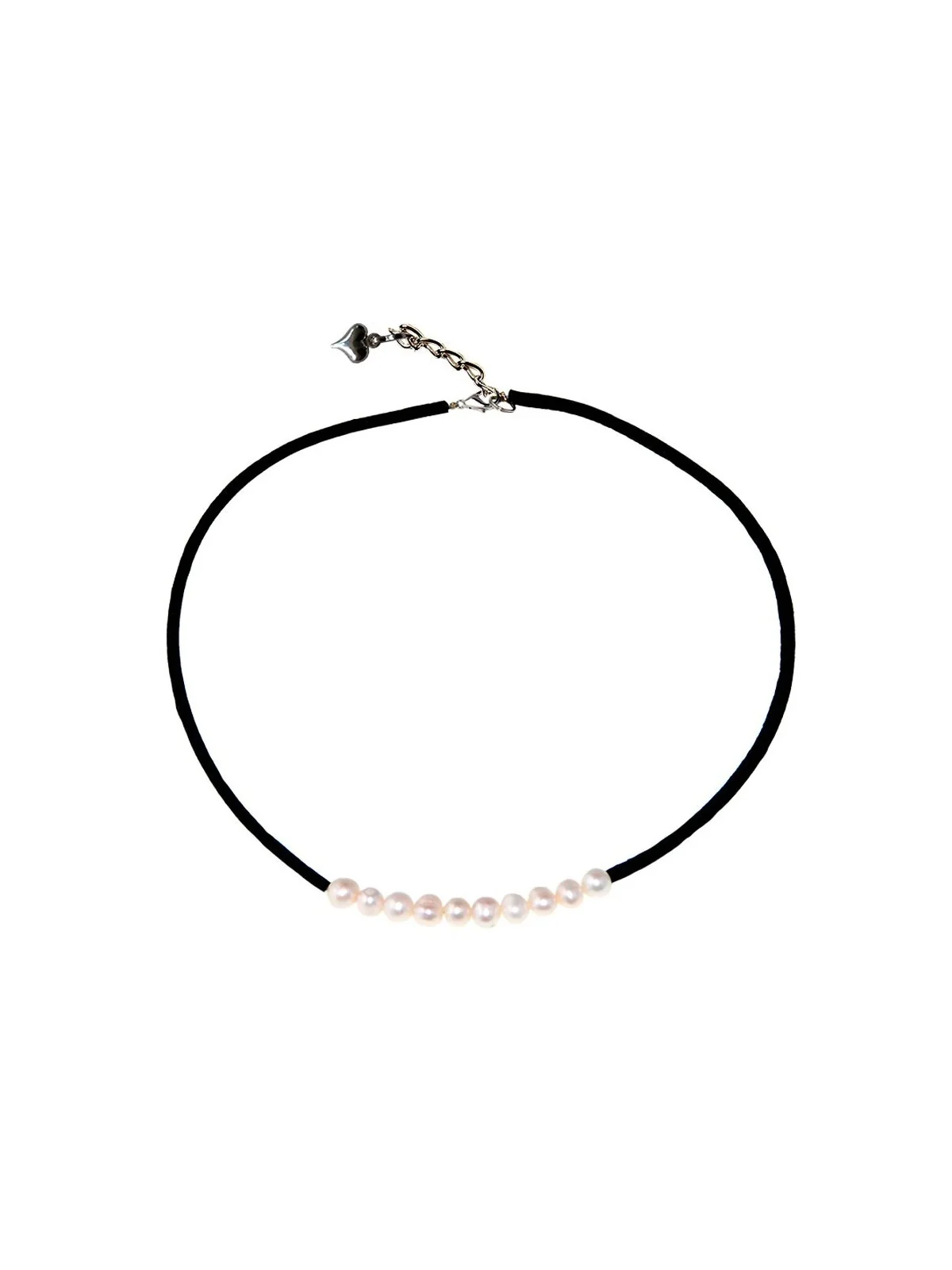 gargantilla terciopelo de perlas blancas