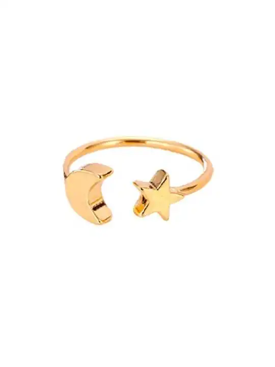 Minianillo luna y estrella dorado 