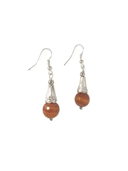 pendientes con agatas de brasil naturales
