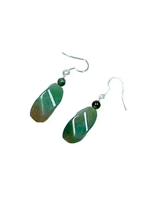 Pendientes agatas de la India verdes