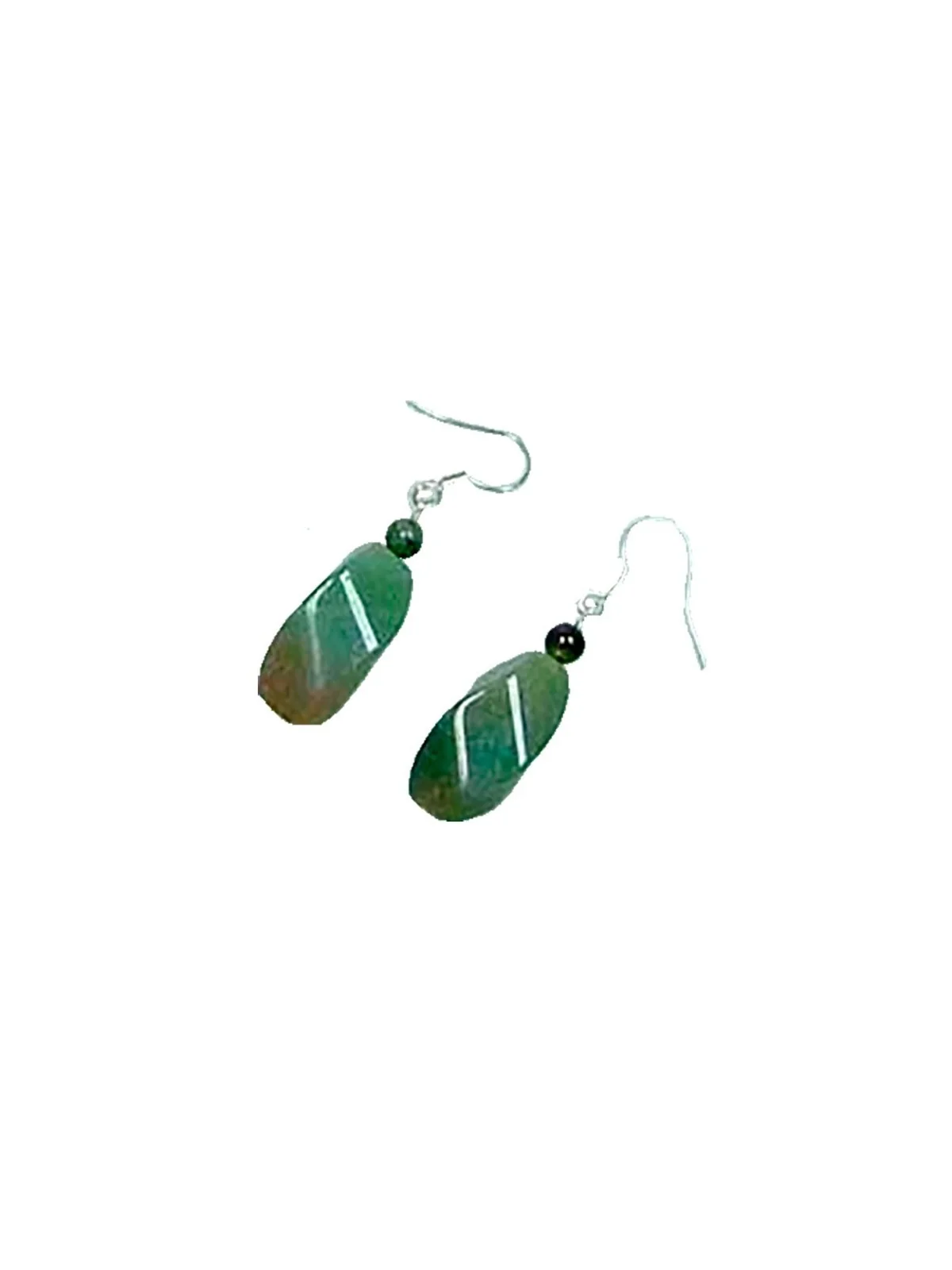 Pendientes agatas de la India verdes