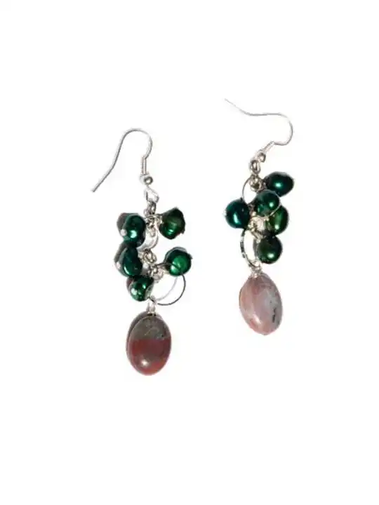 Pendientes largos de Ágatas de la India