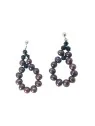 Pendientes aro de perlas grises