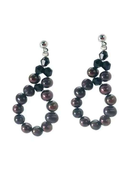 Pendientes de perlas grises
