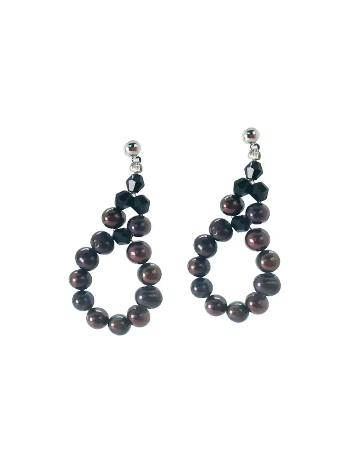 Pendientes de perlas grises