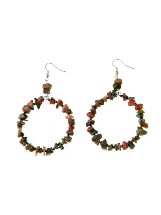 pendientes XL de cuarzo musgo