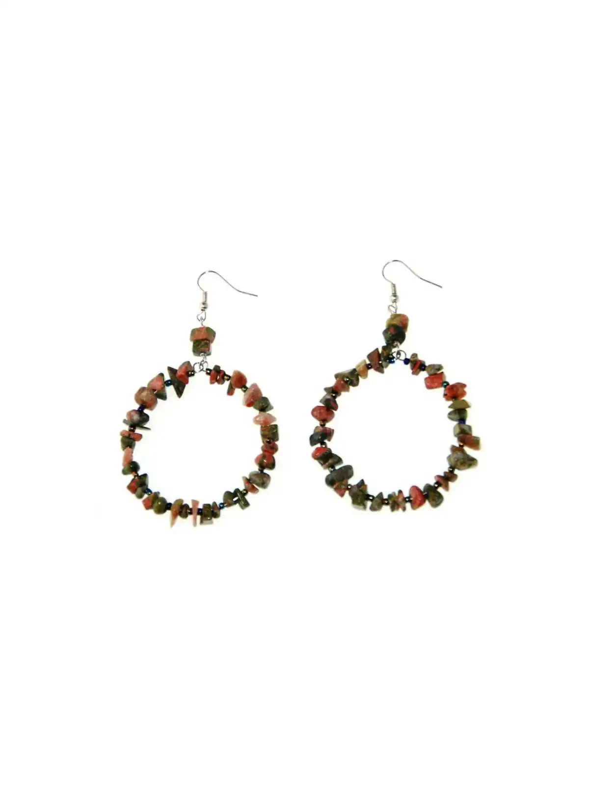 pendientes XL de cuarzo musgo