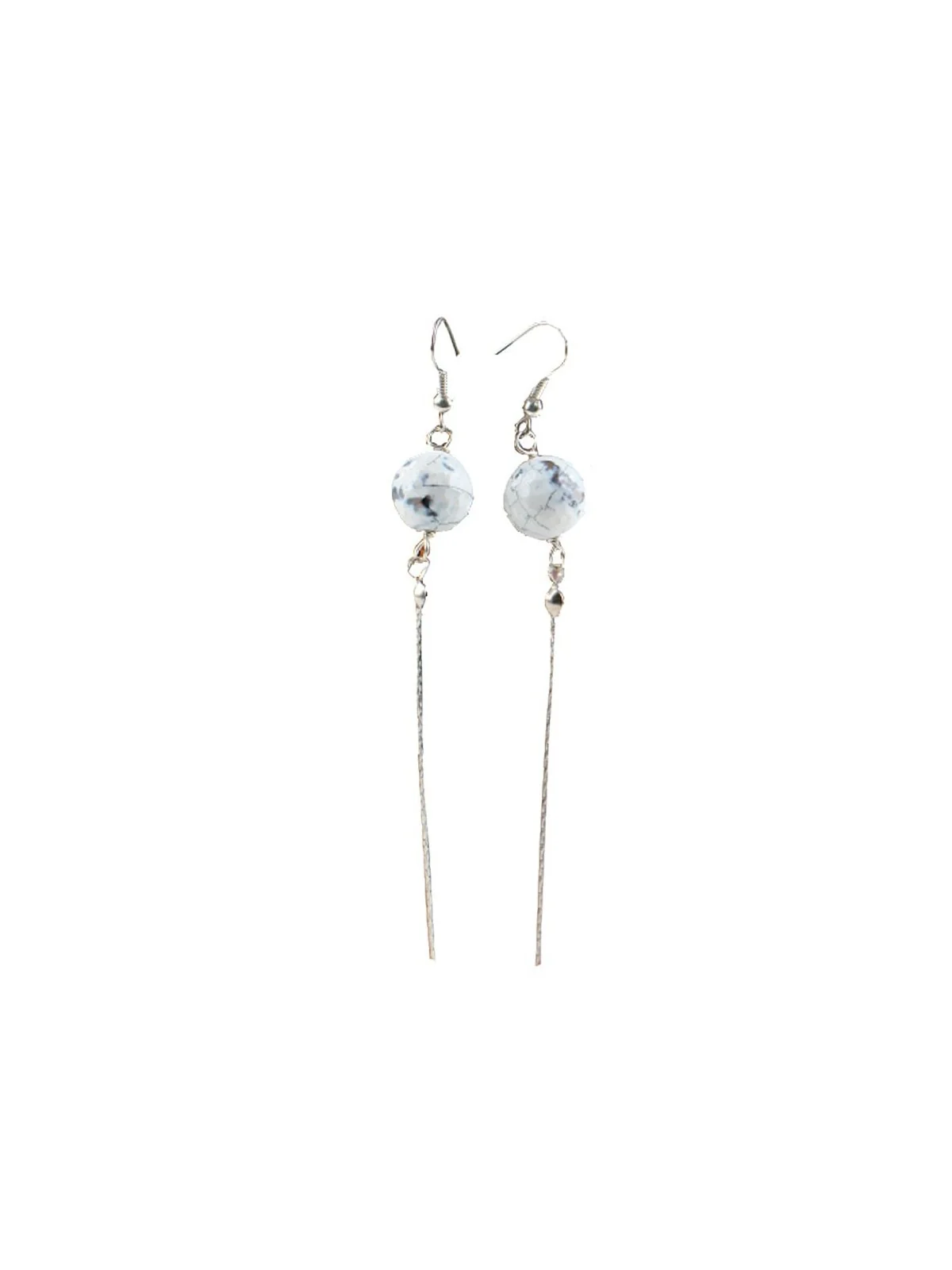 pendientes bola agata gris natural