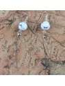 Pendientes Bola Ágata Gris con Cadena