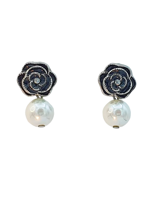 pendintes camelia con perla