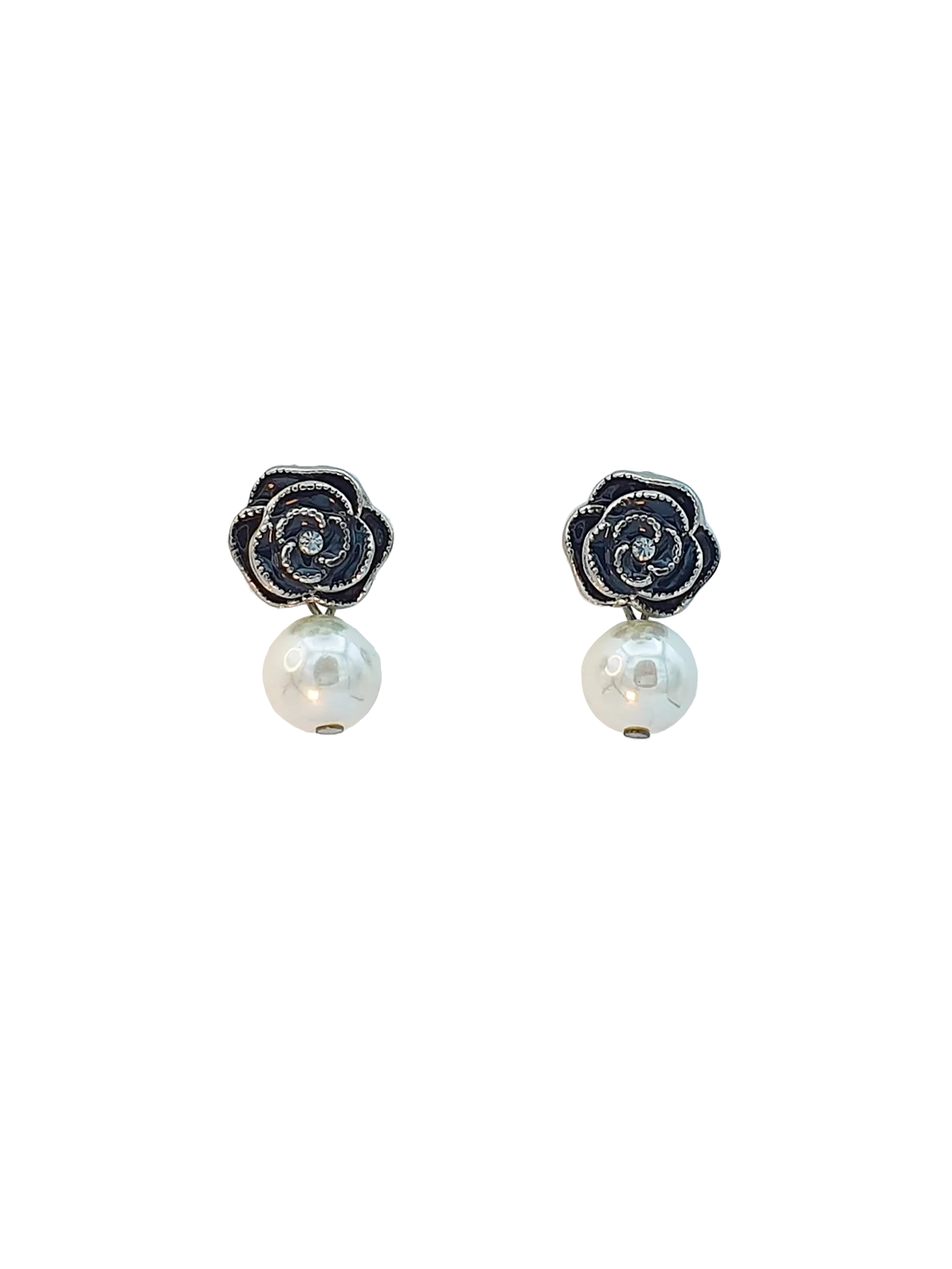 pendintes camelia con perla