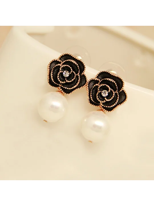 pendientes perla y camelia