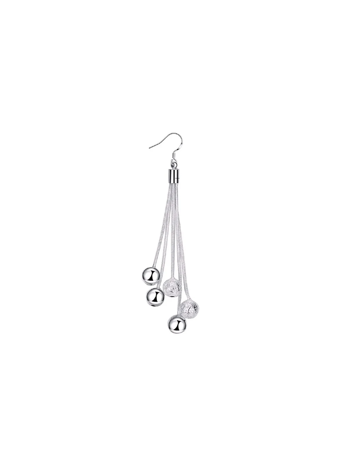 pendientes XL plateadas con bolitas 