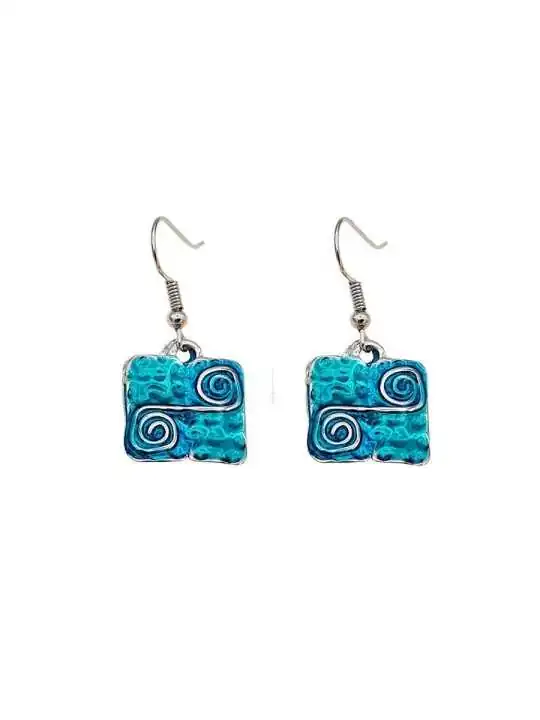 Pendientes con colgante de esmalte