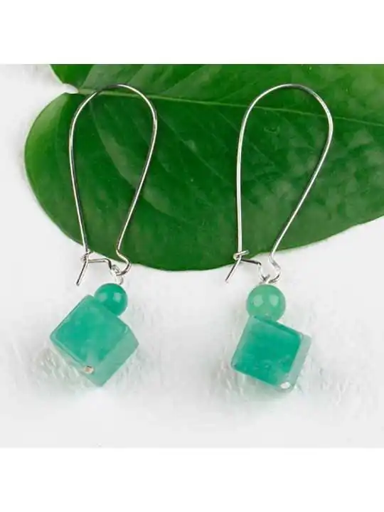 Pendientes XL aventurina verdee