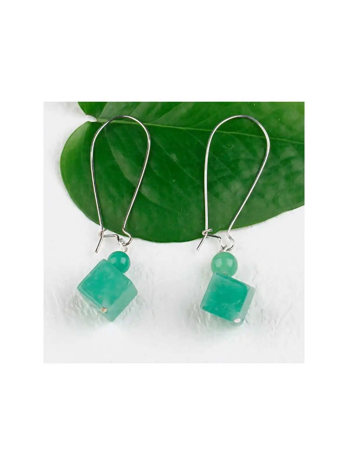 Pendientes XL aventurina verdee