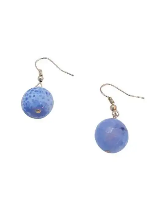 pendientes de agata azul con facetas
