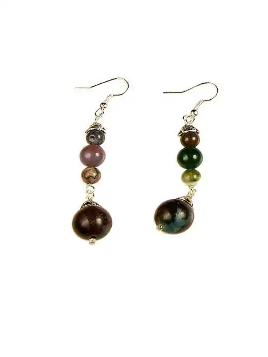 pendientes con agatas musgo