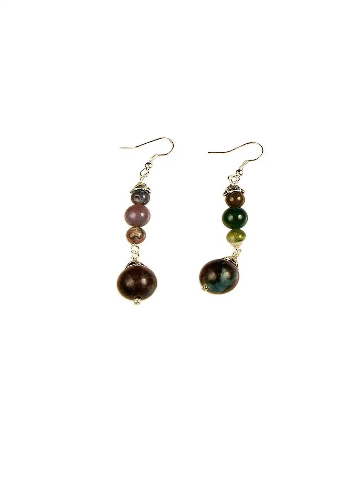 pendientes con agatas musgo