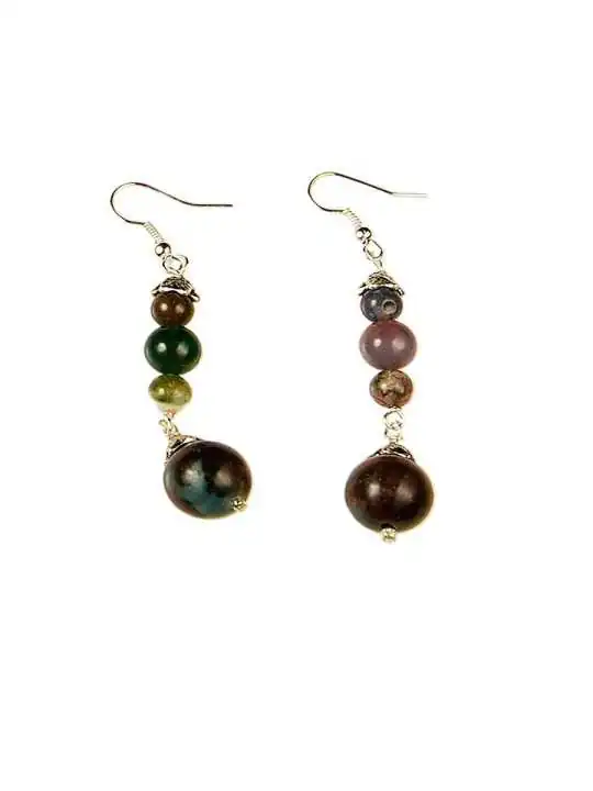 pendientes de agata musgo
