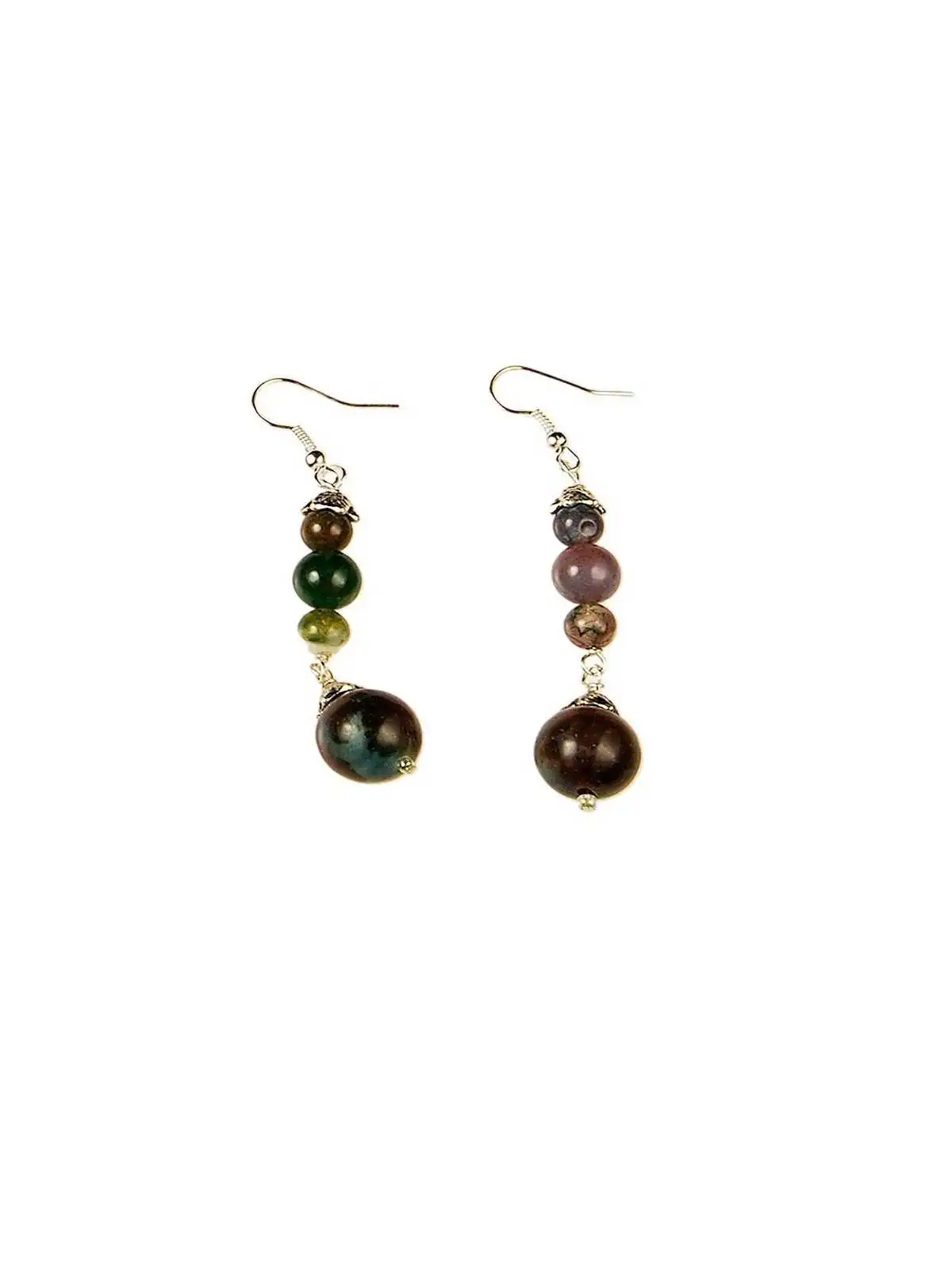pendientes de agata musgo