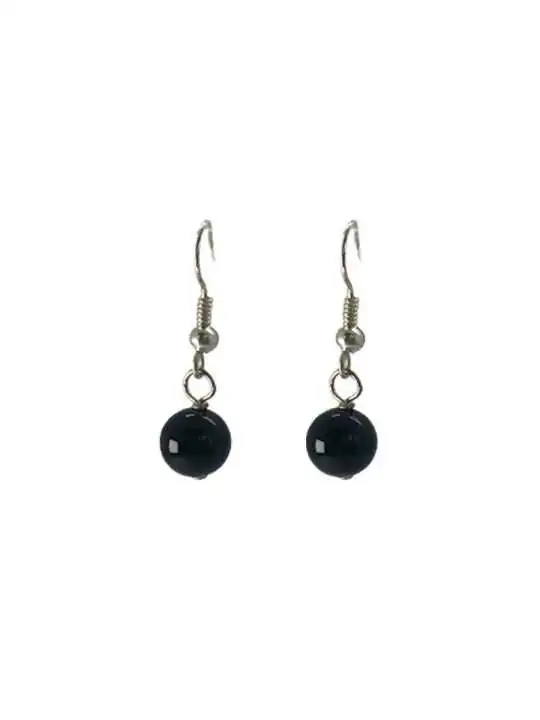 Pendientes con agatas negras