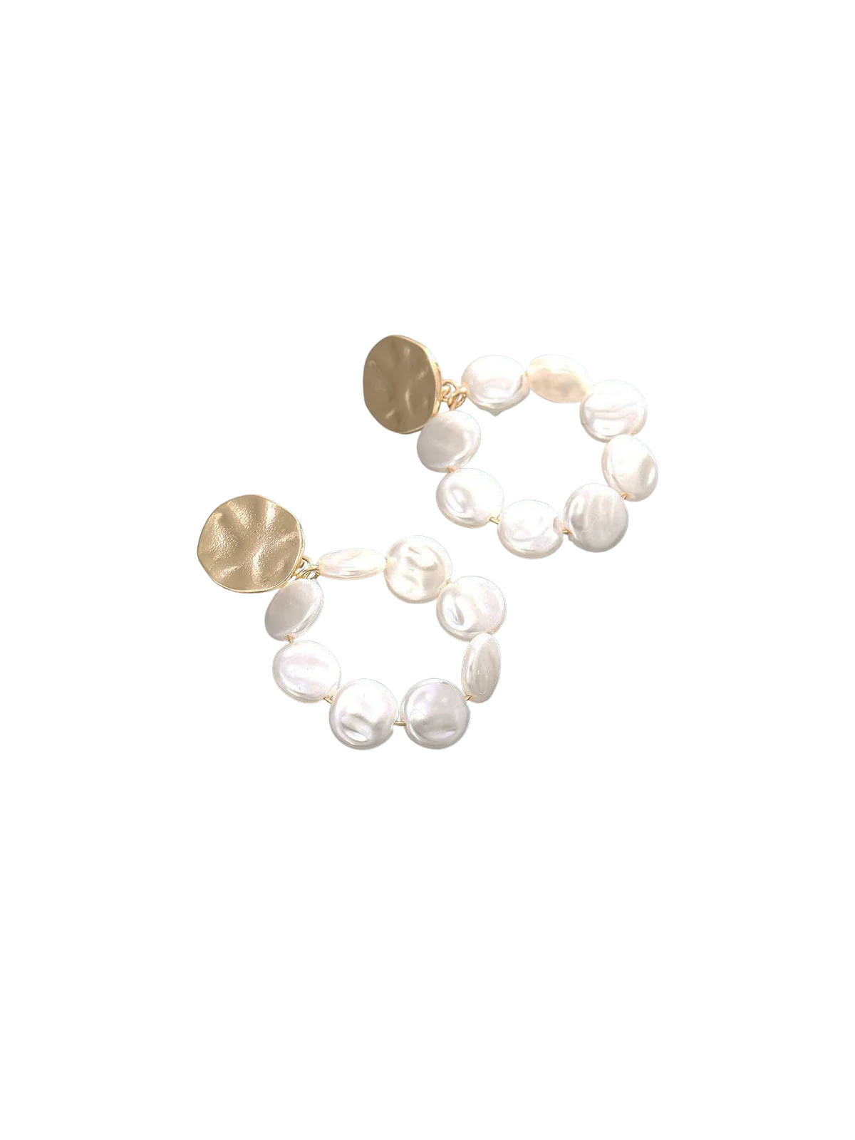 Pendientes argolla de perlas de rio