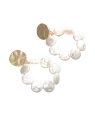 Pendientes argolla de perlas de rio