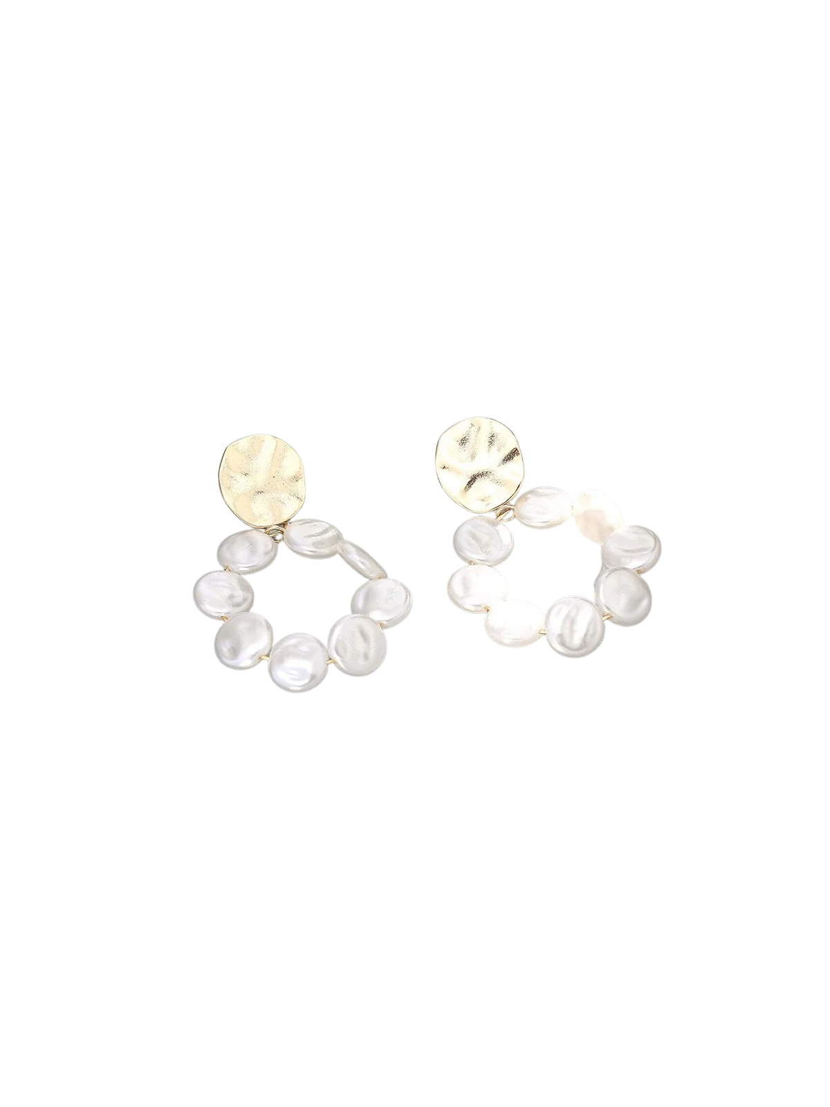 Pendientes argolla y perlas de rio