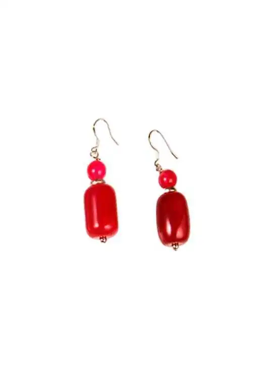 Pendientes de cuarzo rojo
