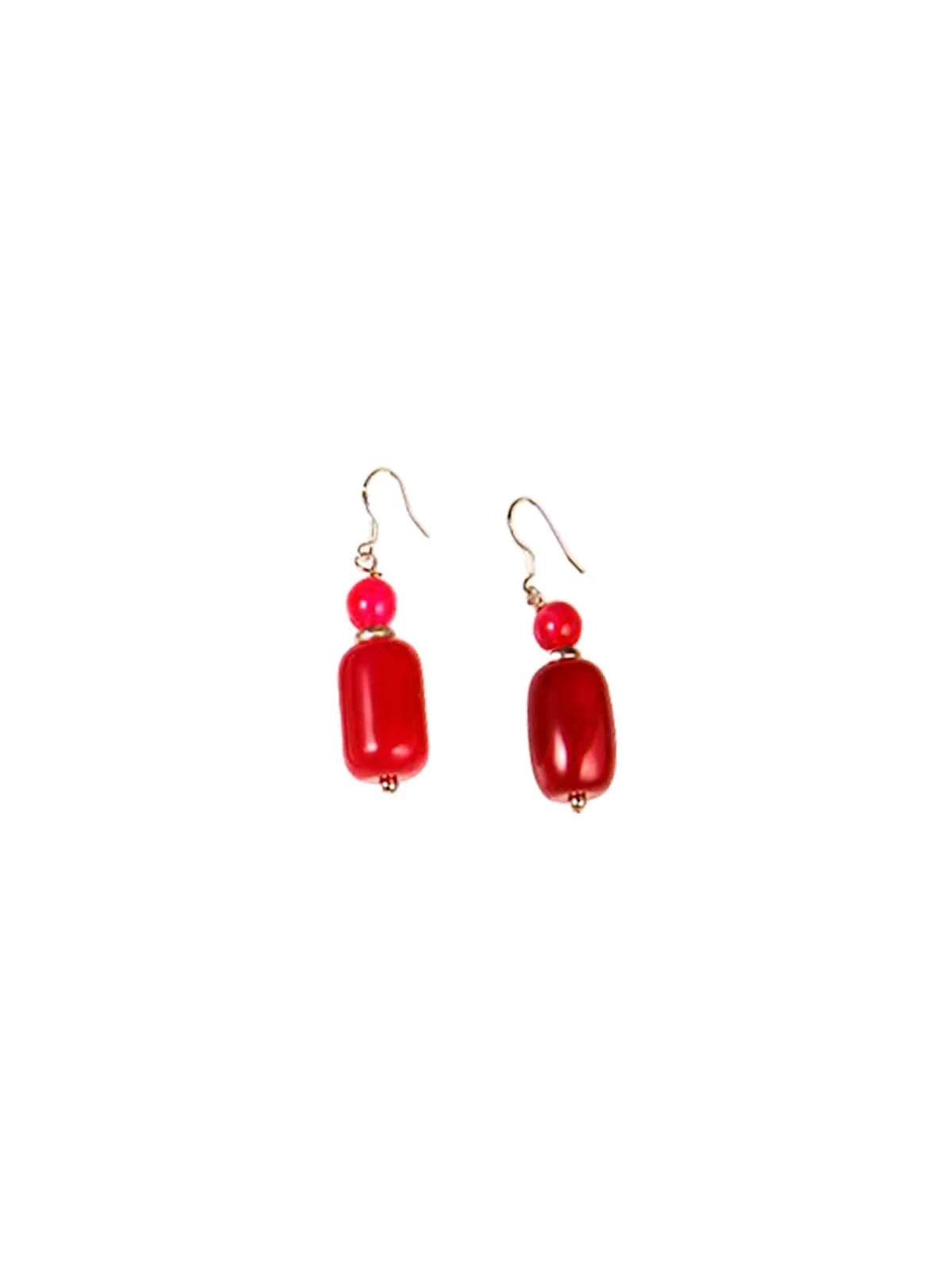 Pendientes de cuarzo rojo