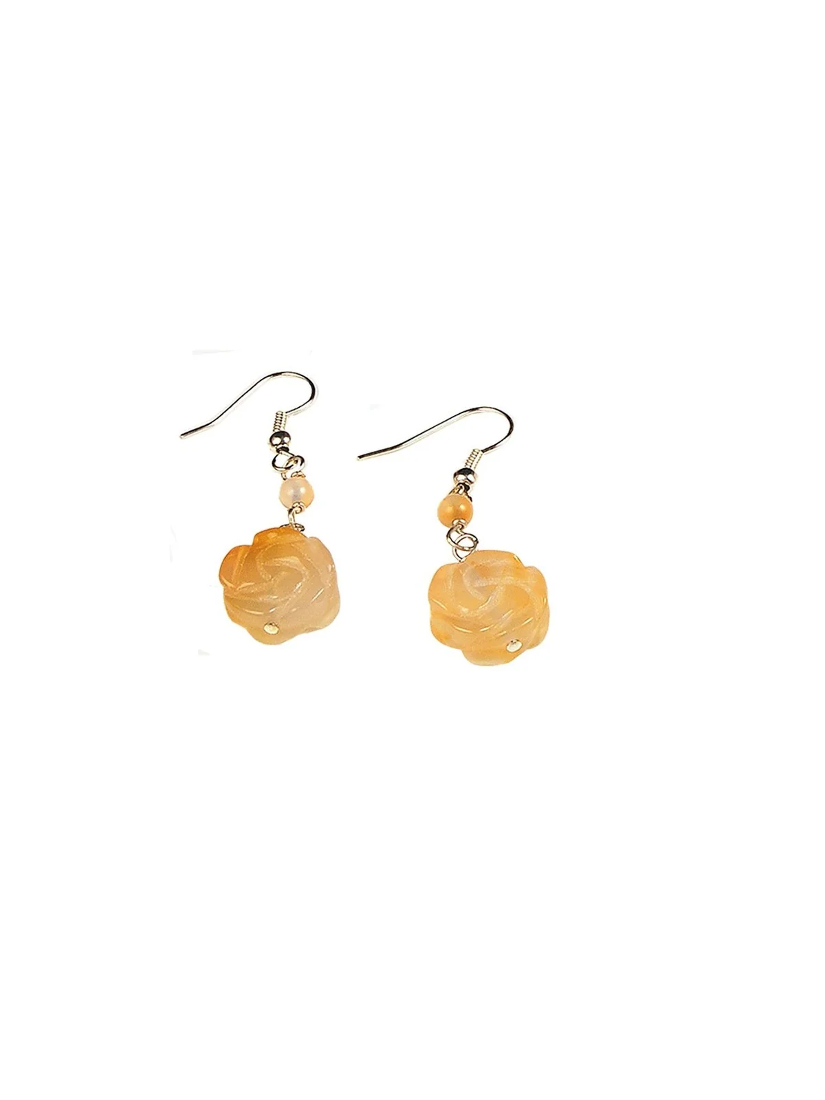 pendientes flor de agata natural 