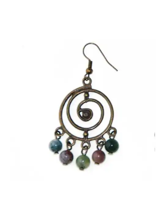Pendientes filigrana con agatas naturales de la india