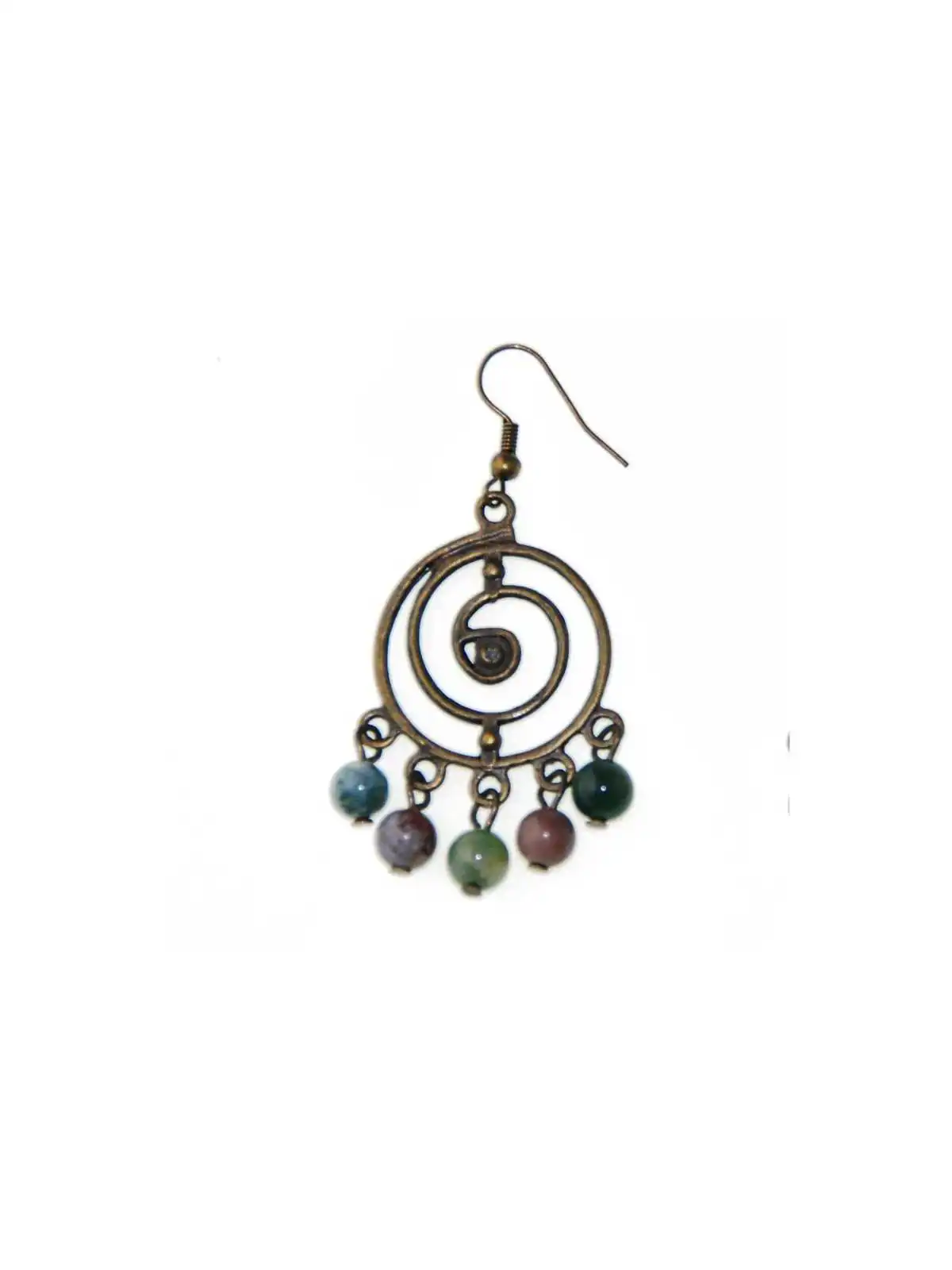 Pendientes filigrana con agatas naturales de la india