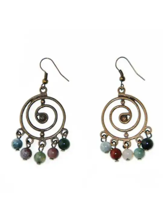 Pendientes gitana con agatas de la inida