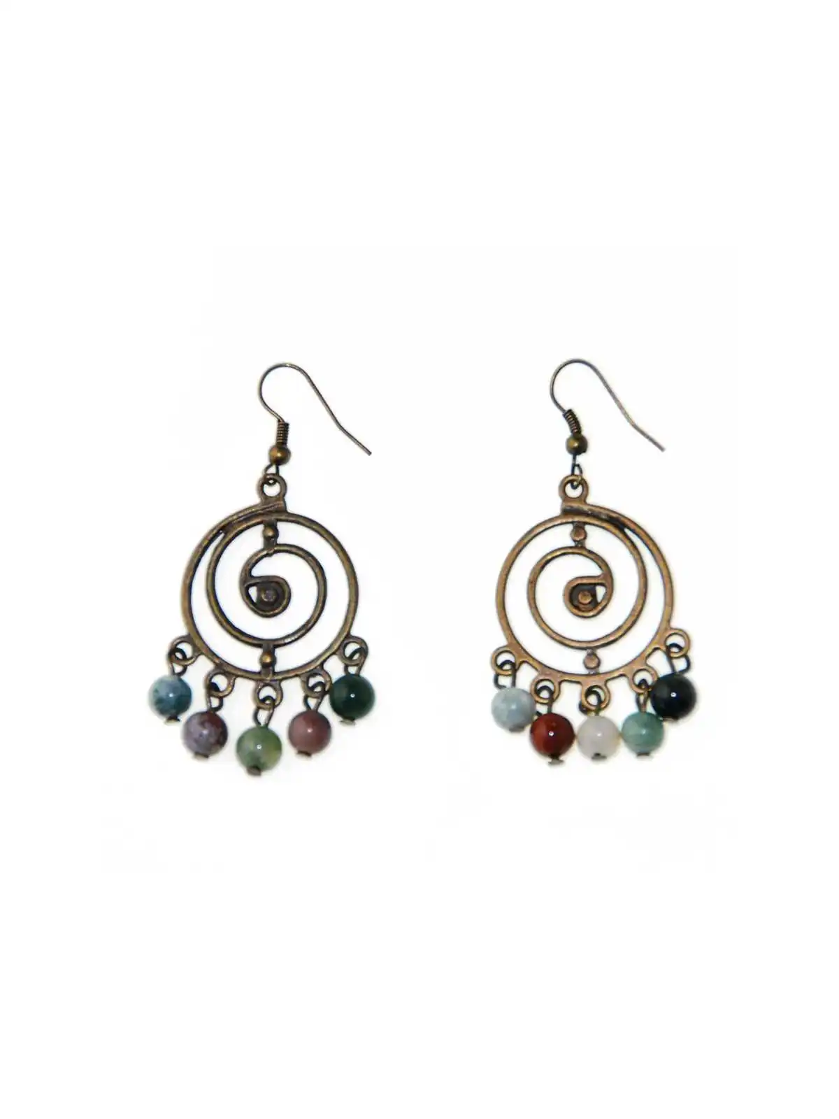 Pendientes gitana con agatas de la inida