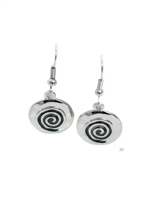 Pendientes espiral de esmalte negro